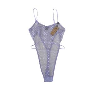 BNWT! Only Hearts Coucou Lola Minimal Bodysuit ~Sheer Polka Dot Lingerie Thong